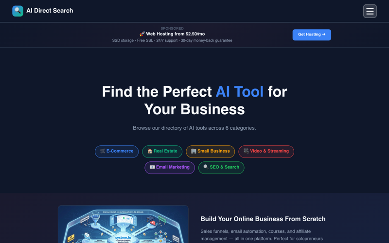 aidirectsearch.com screenshot
